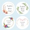 Custom Name Date Thank You Stickers, Personalized Round Circle Label Stickers, Party Favor Labels for Bridal Shower Gift
