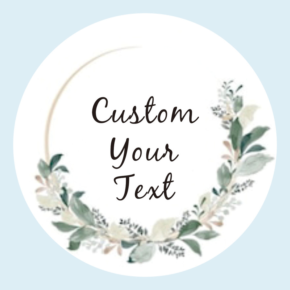 Custom Name Date Thank You Stickers, Personalized Round Circle Label Stickers, Party Favor Labels for Bridal Shower Gift