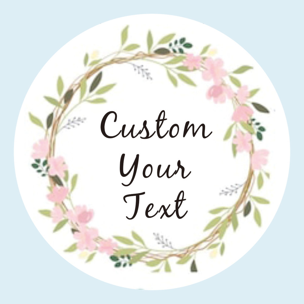 Custom Name Date Thank You Stickers, Personalized Round Circle Label Stickers, Party Favor Labels for Bridal Shower Gift