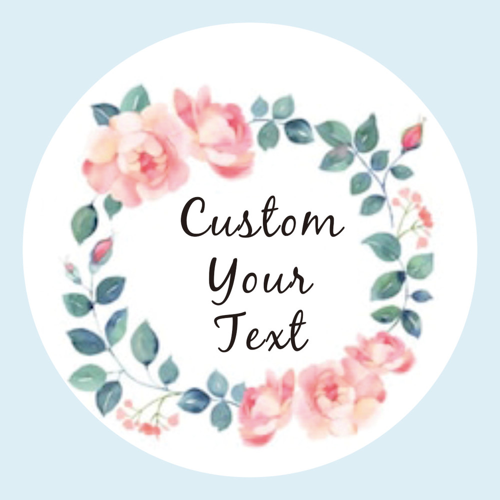 Custom Name Date Thank You Stickers, Personalized Round Circle Label Stickers, Party Favor Labels for Bridal Shower Gift