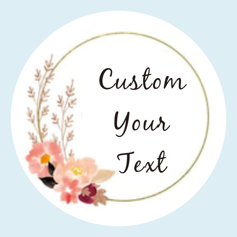 Custom Name Date Thank You Stickers, Personalized Round Circle Label Stickers, Party Favor Labels for Bridal Shower Gift
