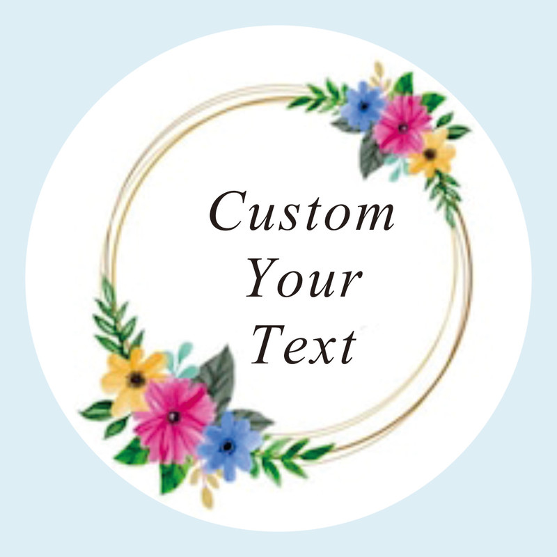 Custom Name Date Thank You Stickers, Personalized Round Circle Label Stickers, Party Favor Labels for Bridal Shower Gift
