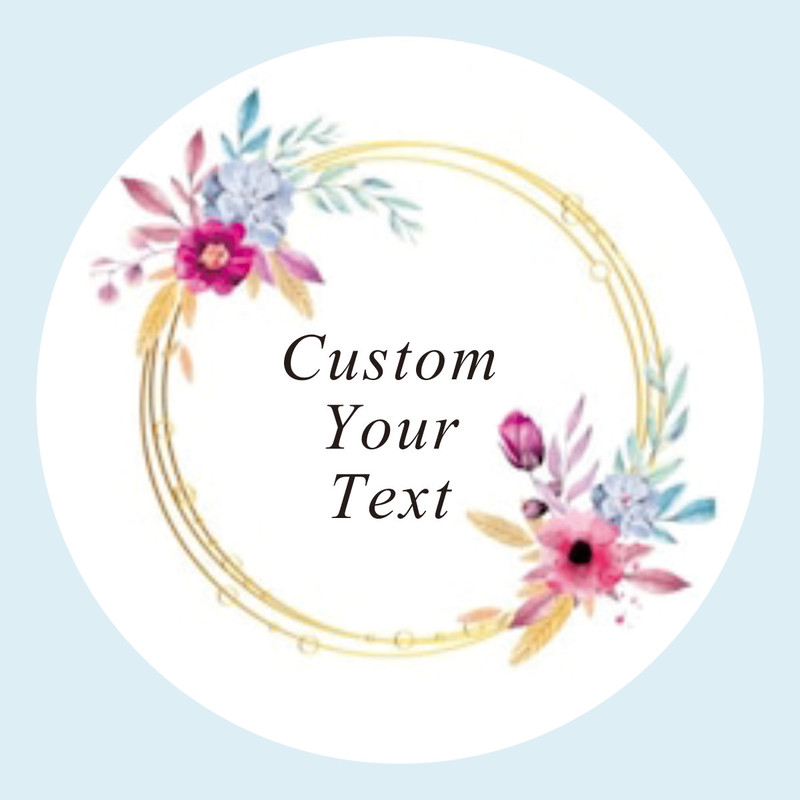 Custom Name Date Thank You Stickers, Personalized Round Circle Label Stickers, Party Favor Labels for Bridal Shower Gift