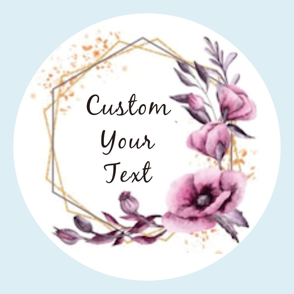 Custom Name Date Thank You Stickers, Personalized Round Circle Label Stickers, Party Favor Labels for Bridal Shower Gift
