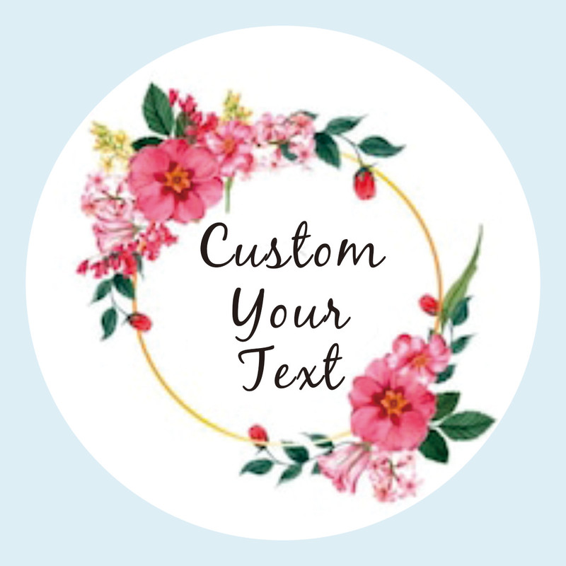 Custom Name Date Thank You Stickers, Personalized Round Circle Label Stickers, Party Favor Labels for Bridal Shower Gift