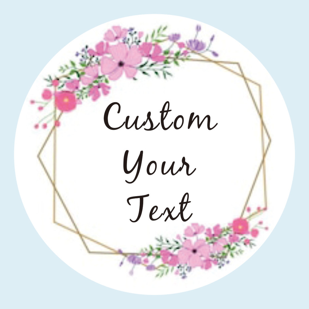 Custom Name Date Thank You Stickers, Personalized Round Circle Label Stickers, Party Favor Labels for Bridal Shower Gift