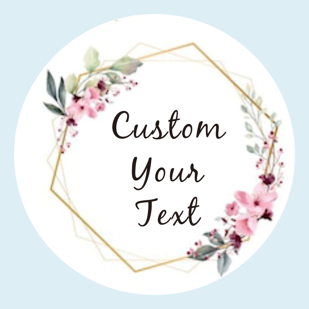 Custom Name Date Thank You Stickers, Personalized Round Circle Label Stickers, Party Favor Labels for Bridal Shower Gift