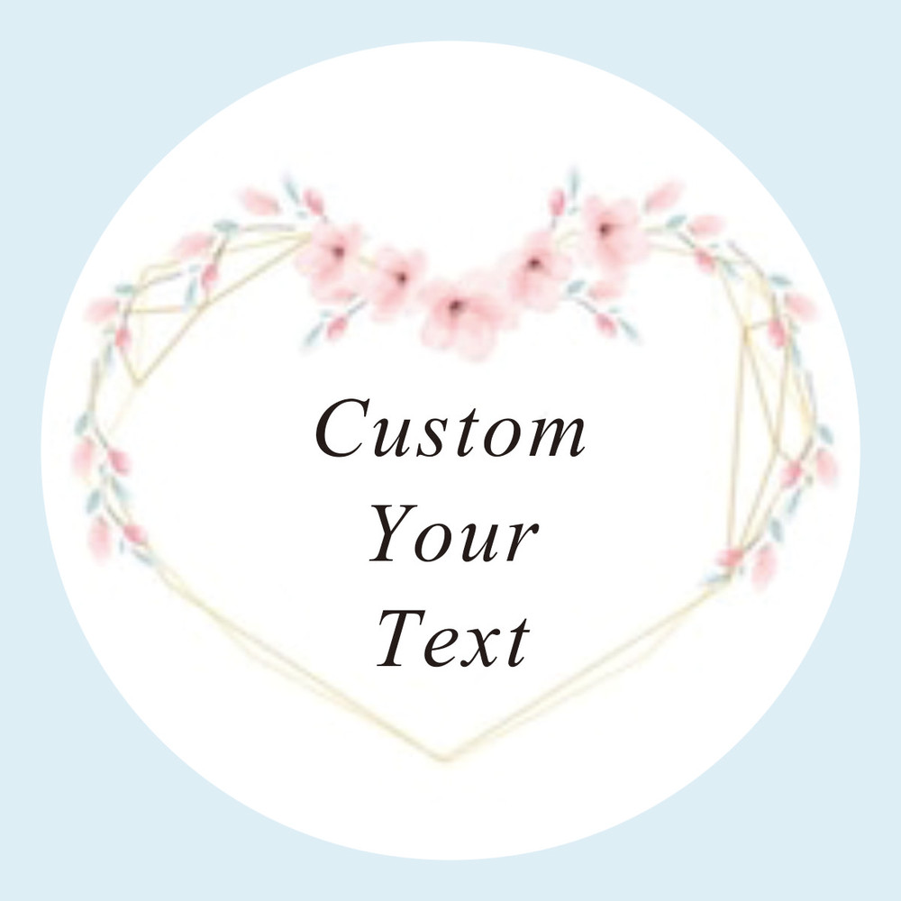 Custom Name Date Thank You Stickers, Personalized Round Circle Label Stickers, Party Favor Labels for Bridal Shower Gift