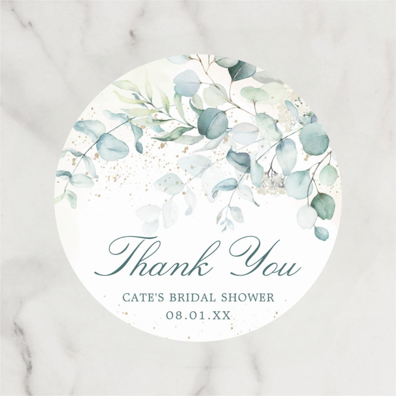 Personalized Thank You Circular Stickers, Customized Wedding Gift Labels for Favors and Decorations