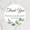 Personalized Thank You Circular Stickers, Customized Wedding Gift Labels for Favors and Decorations