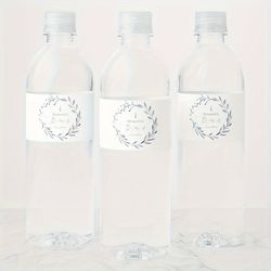 modern wedding water bottle label, customizable photo bottle stickers, personalized wedding drink labels, stylish party