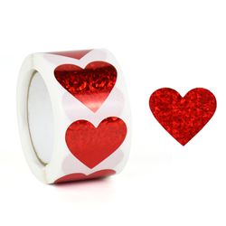 glitter heart shaped sticker set, love seal labels, scrapbooking stationery stickers for valentine's day wedding