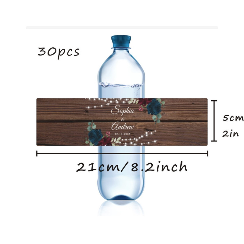 Custom Wedding Water Bottle Label Printable Wedding Water Bottle Stickers, Personalized Minimalist Wedding Sticker