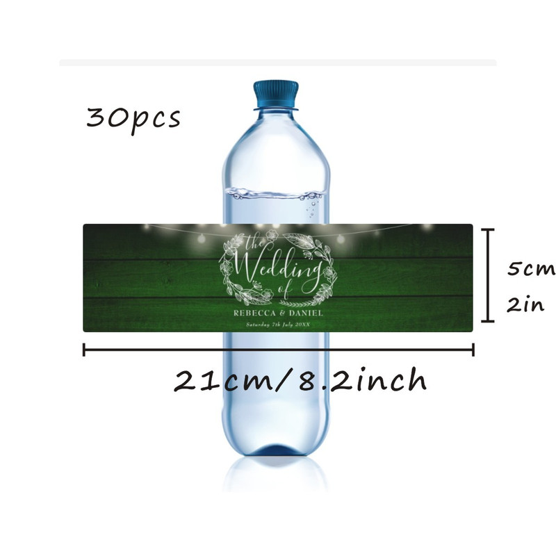 Wedding Water Bottle Label, Personalized Wedding Bottle Label, Modern Wedding Favor Label Stickers