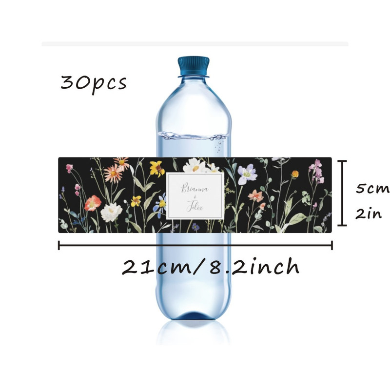 Wedding Water Bottle Label, Personalized Wedding Bottle Label, Modern Wedding Favor Label Stickers