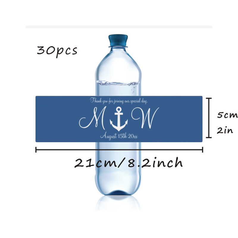 Wedding Water Bottle Label, Personalized Wedding Bottle Label, Modern Wedding Favor Label Stickers