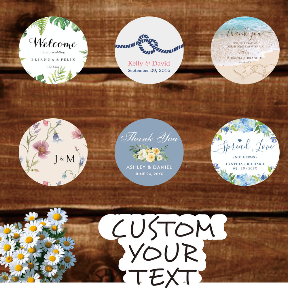 Personalized Wedding, Engagement, Birthday, Baptism Stickers, Durable Custom Labels, Bulk Event Decoration Supplies