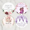 Personalized Circular Thank You Stickers for Wedding, Birthday, Baptism, Anniversary, Custom Event Gift Labels