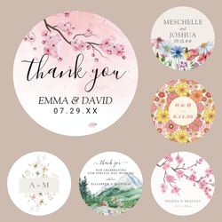 floral frame stickers, custom happy stickers, self adhesive seal label sticker, handmade bag decor, festival party gift