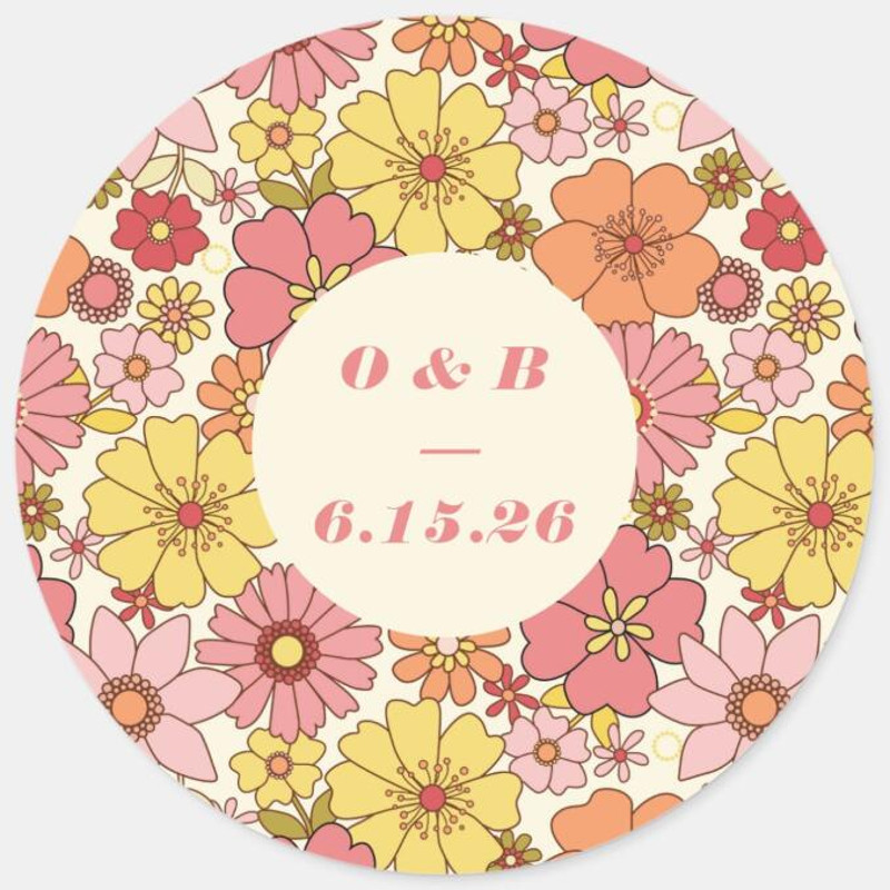 Floral Frame Stickers, Custom Happy Stickers, Self Adhesive Seal Label Sticker, Handmade Bag Decor, Festival Party Gift