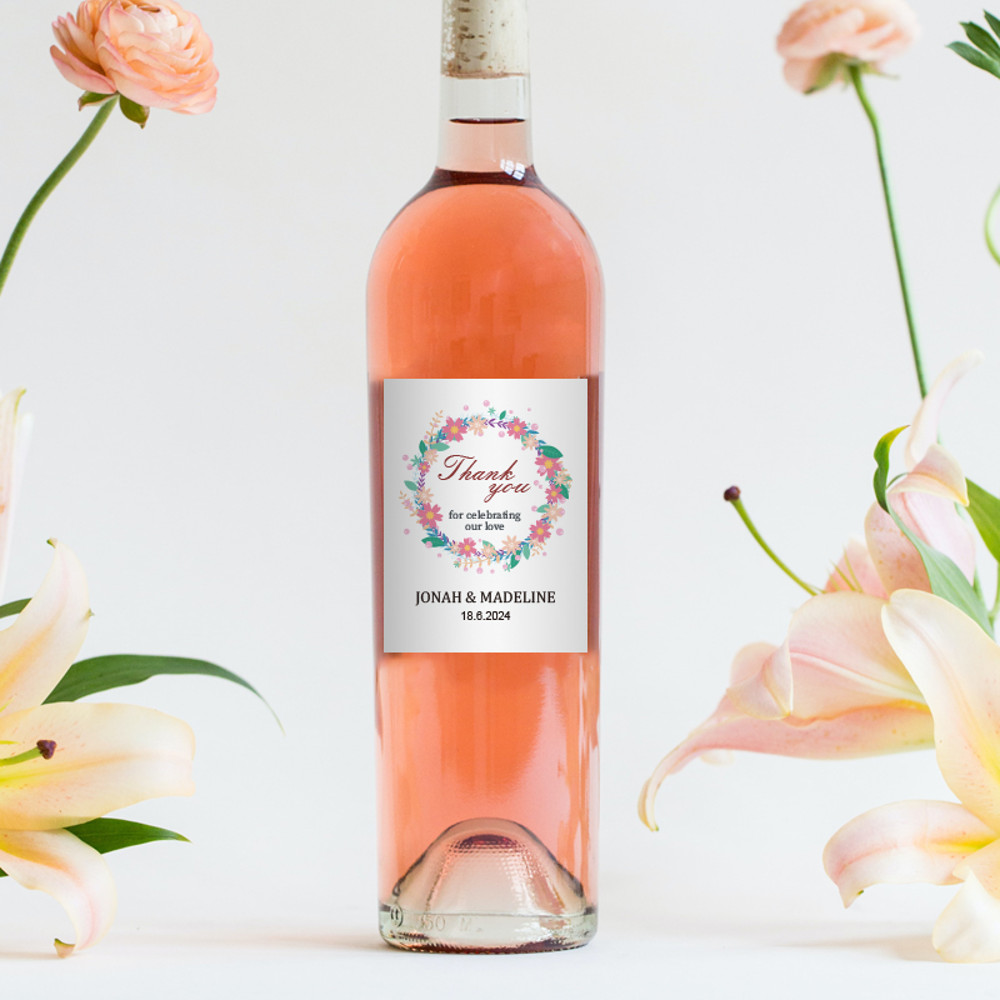 Personalized Wine Bottle Stickers Waterproof Customized Labels Elegant Wedding And Anniversary Gift 4