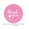 Round Thank You for Supporting My Small Business Stickers, Pink Self Adhesive Labels for Gift Wraps, Packaging Stickers