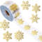 Transparent Gold Foil, Snowflake Gift, Christmas Sticker Round, Self-Adhesive Seal, Packaging Decals