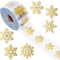 Transparent Gold Foil, Snowflake Gift, Christmas Sticker Round, Self-Adhesive Seal, Packaging Decals