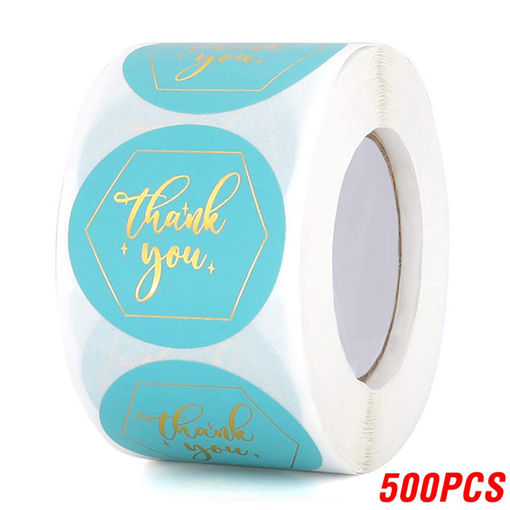 Gold Foil Paper Seal Labels, Thank You Stickers for Handmade, Wedding Gift Stationery Decoration