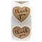 Heart Shape Natural Kraft Thank You Stickers, Seal Labels for Scrapbooking, Package, Stationery Stickers