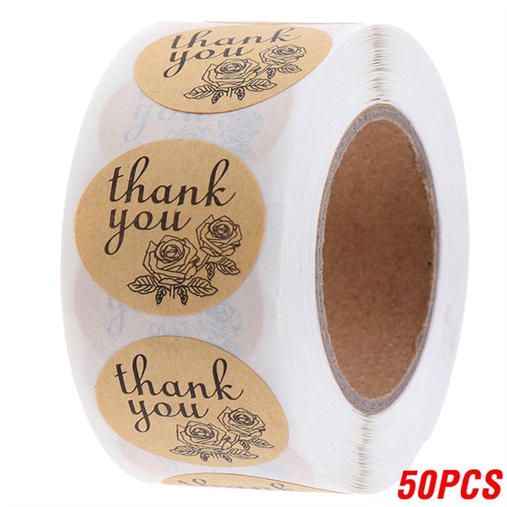 Heart Shape Natural Kraft Thank You Stickers, Seal Labels for Scrapbooking, Package, Stationery Stickers