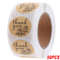 Heart Shape Natural Kraft Thank You Stickers, Seal Labels for Scrapbooking, Package, Stationery Stickers