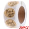 Heart Shape Natural Kraft Thank You Stickers, Seal Labels for Scrapbooking, Package, Stationery Stickers