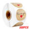 Heart Shape Natural Kraft Thank You Stickers, Seal Labels for Scrapbooking, Package, Stationery Stickers