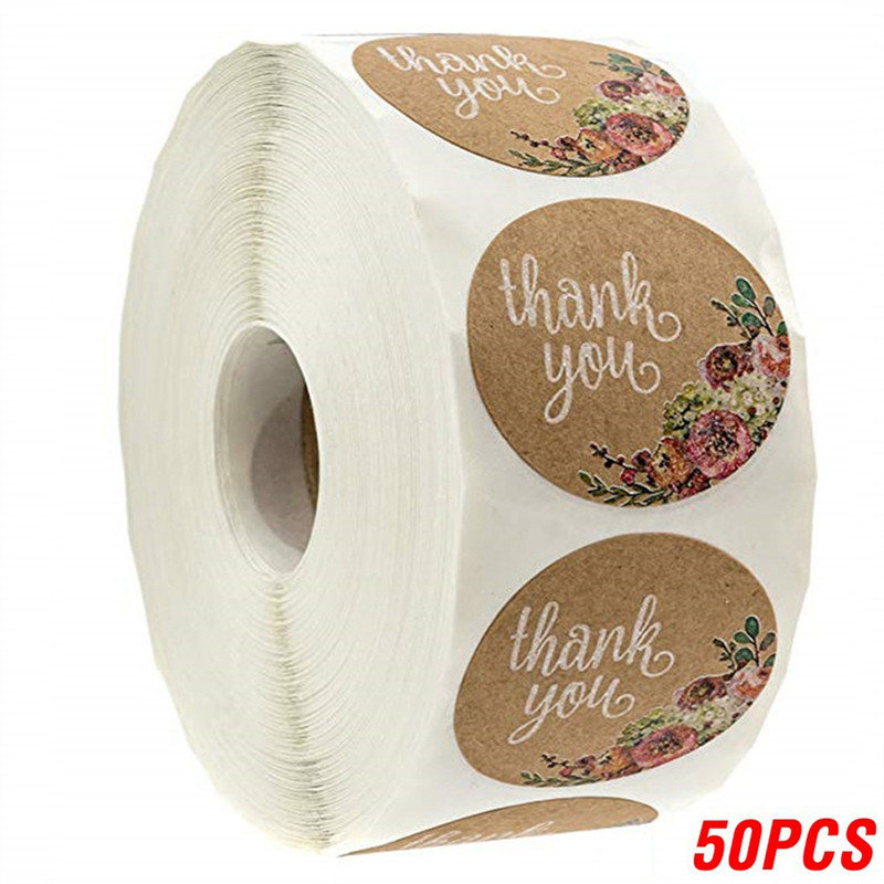 Heart Shape Natural Kraft Thank You Stickers, Seal Labels for Scrapbooking, Package, Stationery Stickers