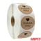Heart Shape Natural Kraft Thank You Stickers, Seal Labels for Scrapbooking, Package, Stationery Stickers