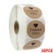 Heart Shape Natural Kraft Thank You Stickers, Seal Labels for Scrapbooking, Package, Stationery Stickers