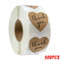 Heart Shape Natural Kraft Thank You Stickers, Seal Labels for Scrapbooking, Package, Stationery Stickers