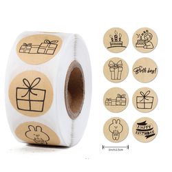 happy birthday self-adhesivestickers, scrapbooking vintage, labels cartoon balloons, handmade sticker