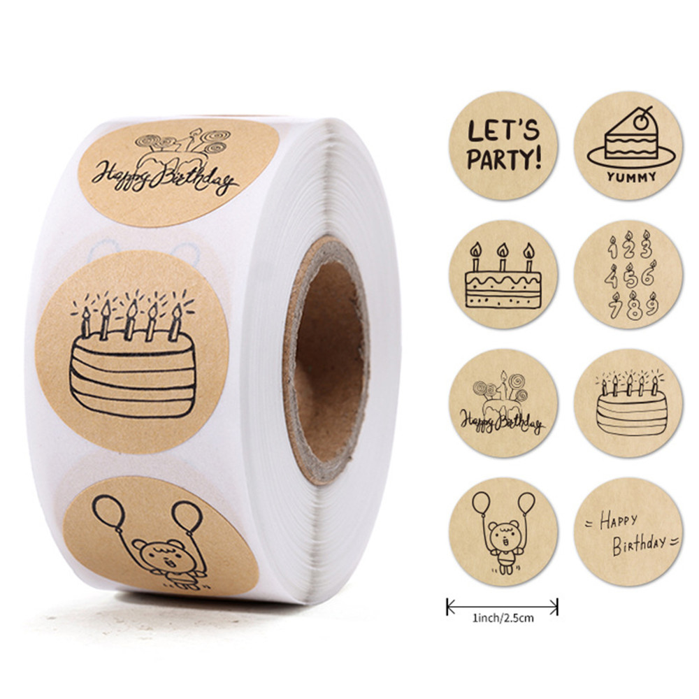 Happy Birthday Self-adhesiveStickers, Scrapbooking Vintage, Labels Cartoon Balloons, Handmade Sticker