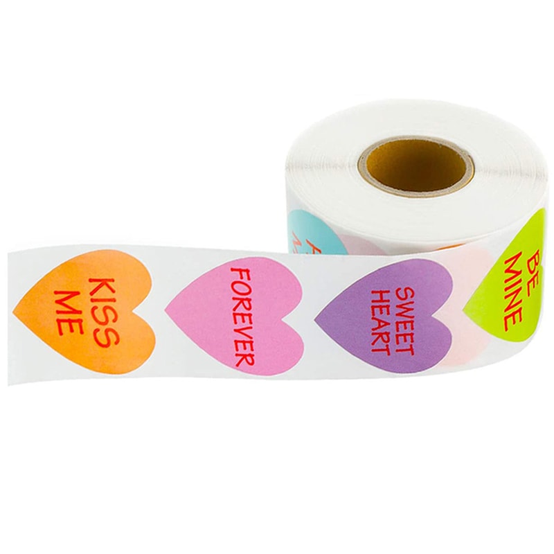 Valentine's Day Stickers, Heart Shape Stickers, Birthday Party Seal Labels, Tag FAVORS Labels, Good Cute Stickers Box