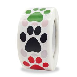 round paw print stickers self adhesive, thank you labels stickers, labels for gift box bags and package decor