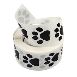 round stickers, thank you labels, self-adhesive paw print labels, ideal for gift bags and boxes