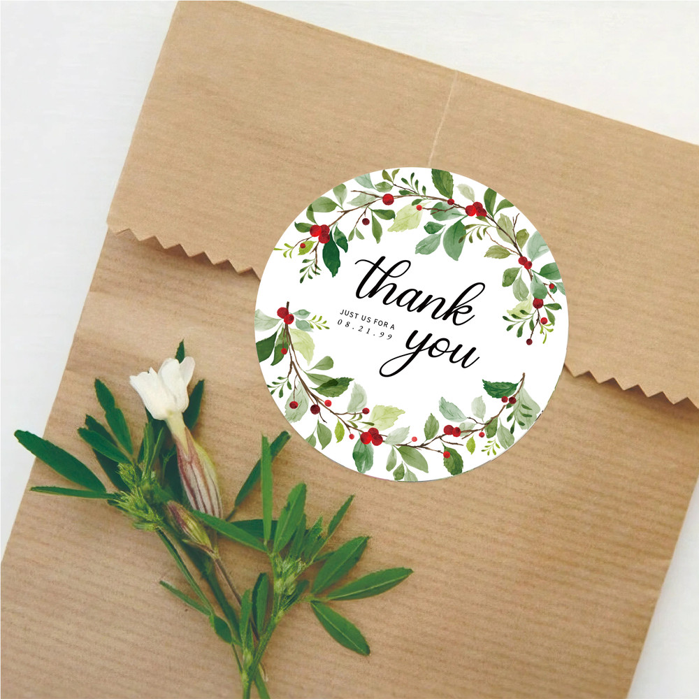 Custom Round Label Stickers Personalized Stickers Of Name Date Thank You For Wedding Party Favors B 1