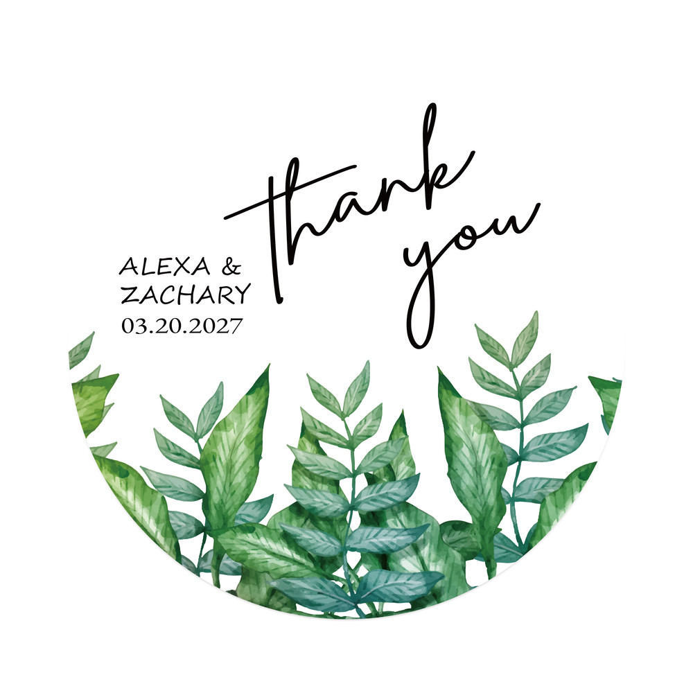 Custom Round Label Stickers Personalized Stickers Of Name Date Thank You For Wedding Party Favors B 5