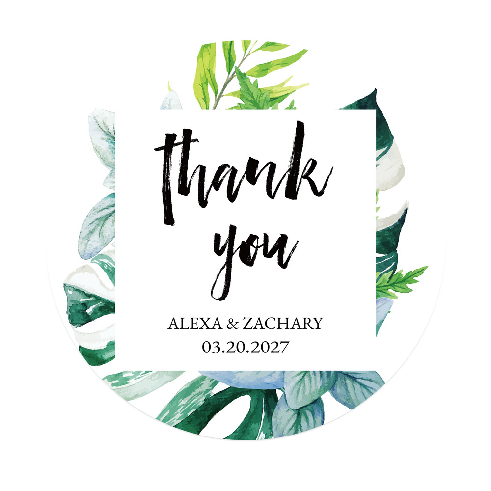 Custom Round Label Stickers Personalized Stickers Of Name Date Thank You For Wedding Party Favors B 6