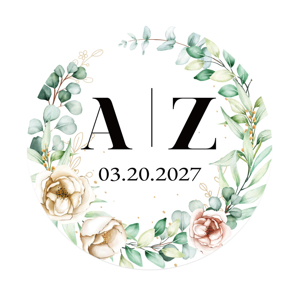 Custom Round Label Stickers Personalized Stickers Of Name Date Thank You For Wedding Party Favors B 12