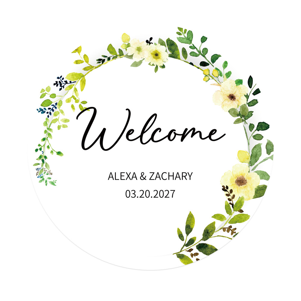 Custom Round Label Stickers Personalized Stickers Of Name Date Thank You For Wedding Party Favors B 14