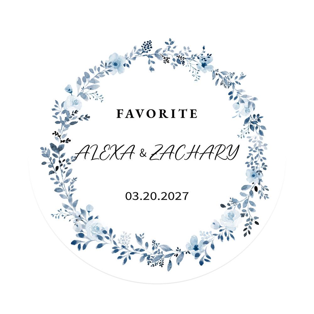 Custom Round Label Stickers Personalized Stickers Of Name Date Thank You For Wedding Party Favors B 23