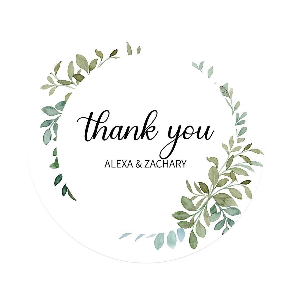 Custom Round Label Stickers Personalized Stickers Of Name Date Thank You For Wedding Party Favors B 24